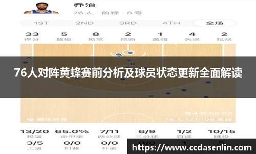 76人对阵黄蜂赛前分析及球员状态更新全面解读