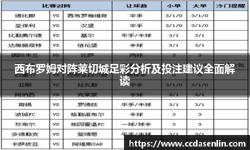 米兰西布罗姆对阵莱切城足彩分析及投注建议全面解读